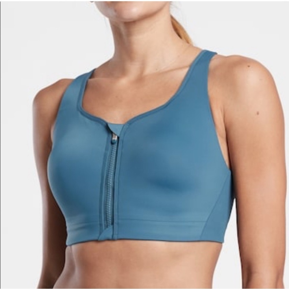 Athleta Advance Zip Front Sports Bra